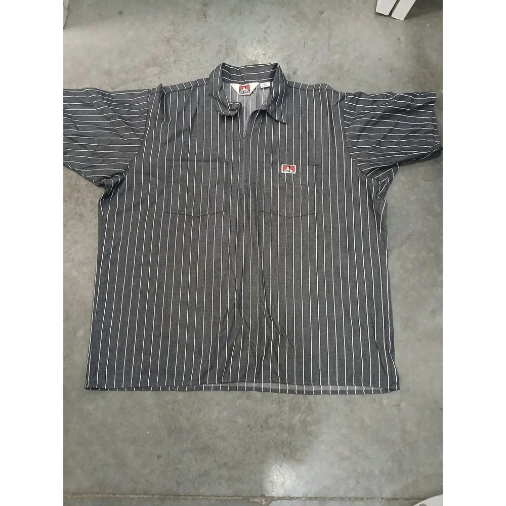 Ben Davis Men's Short Sleeve Color Striped 1/2 Zip Shirt - Picture 1 of 5